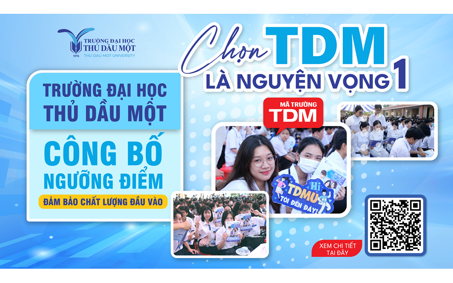 Trường Đại học Thủ Dầu Một công bố ngưỡng đảm bảo chất lượng đầu vào đại học chính quy năm 2025